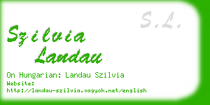 szilvia landau business card